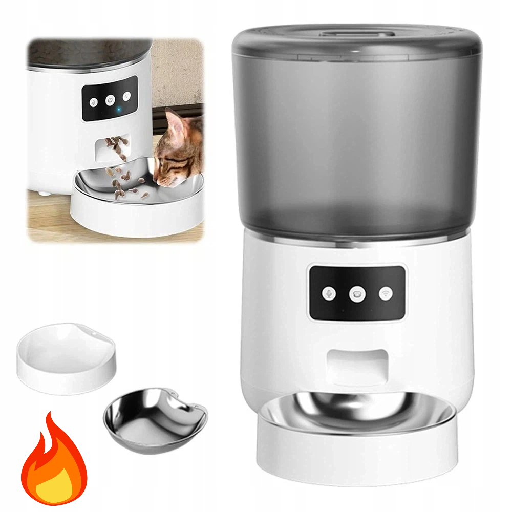 Podavač Miska 4L Wifi Pro Suché Krmivo, Duální Bezdrátové Napájení, Aplikace