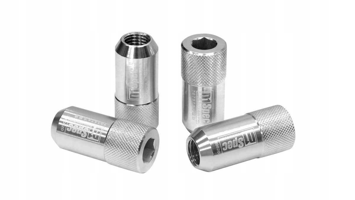 Kované matice D1Spec Alu M12x1,5 42 mm strieborné Hex