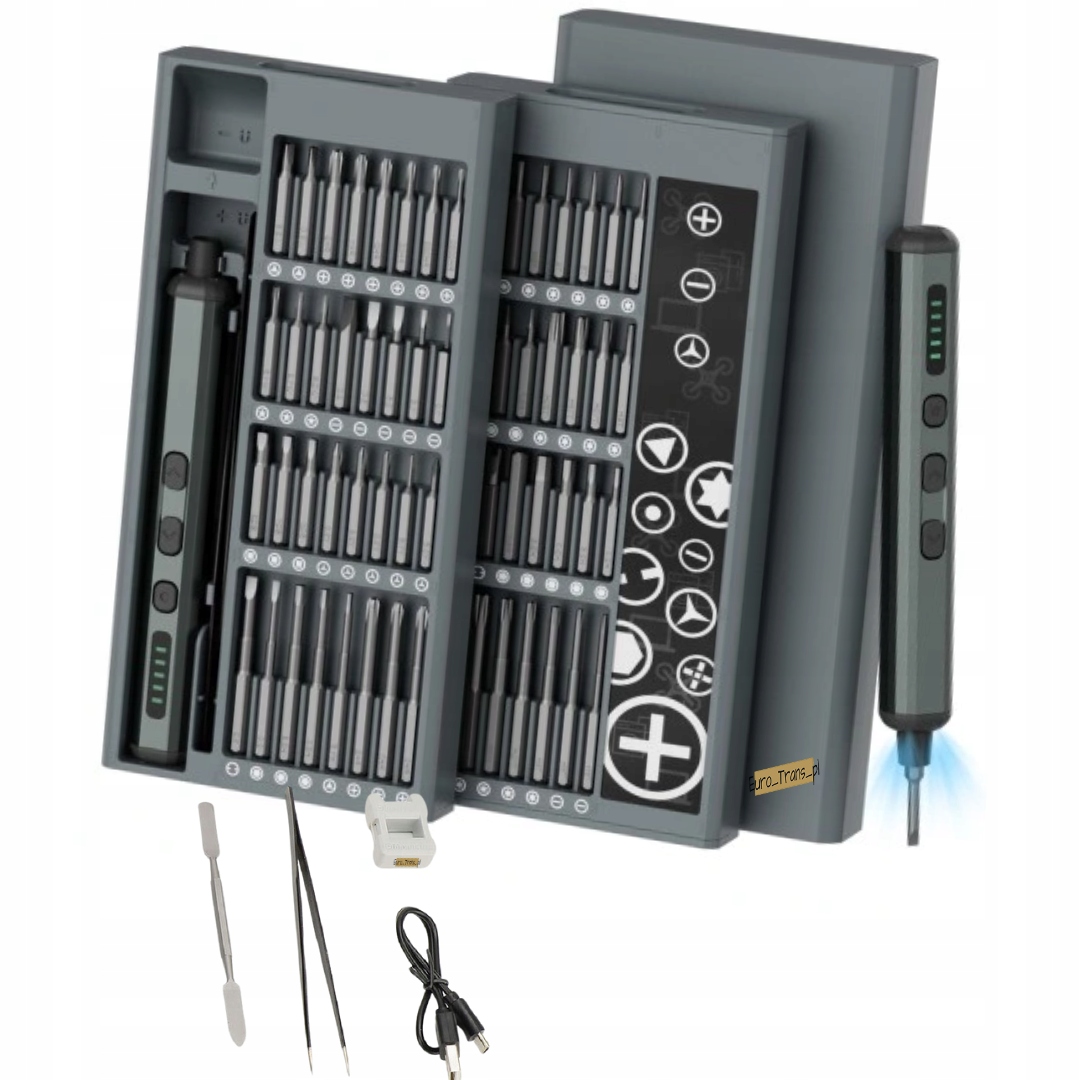 Zestaw wkrętaków elektrycznych śrubokrętów 68 el. Led Profesjonalny