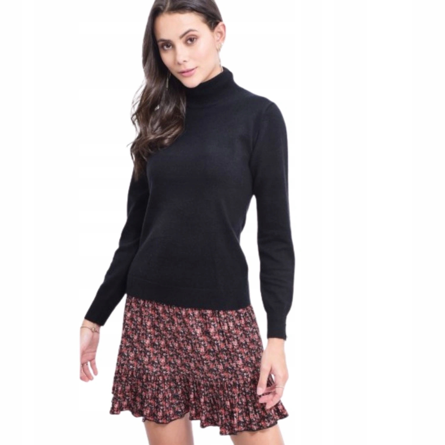 Černý dámský svetr C&jo Royal kašmír a hedvábný rolák vel. 2XL