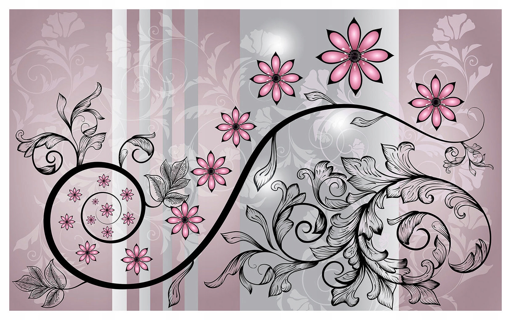 Fototapeta flizelina Růžové květy abstrakce jemné vzory 254x184 lepidlo