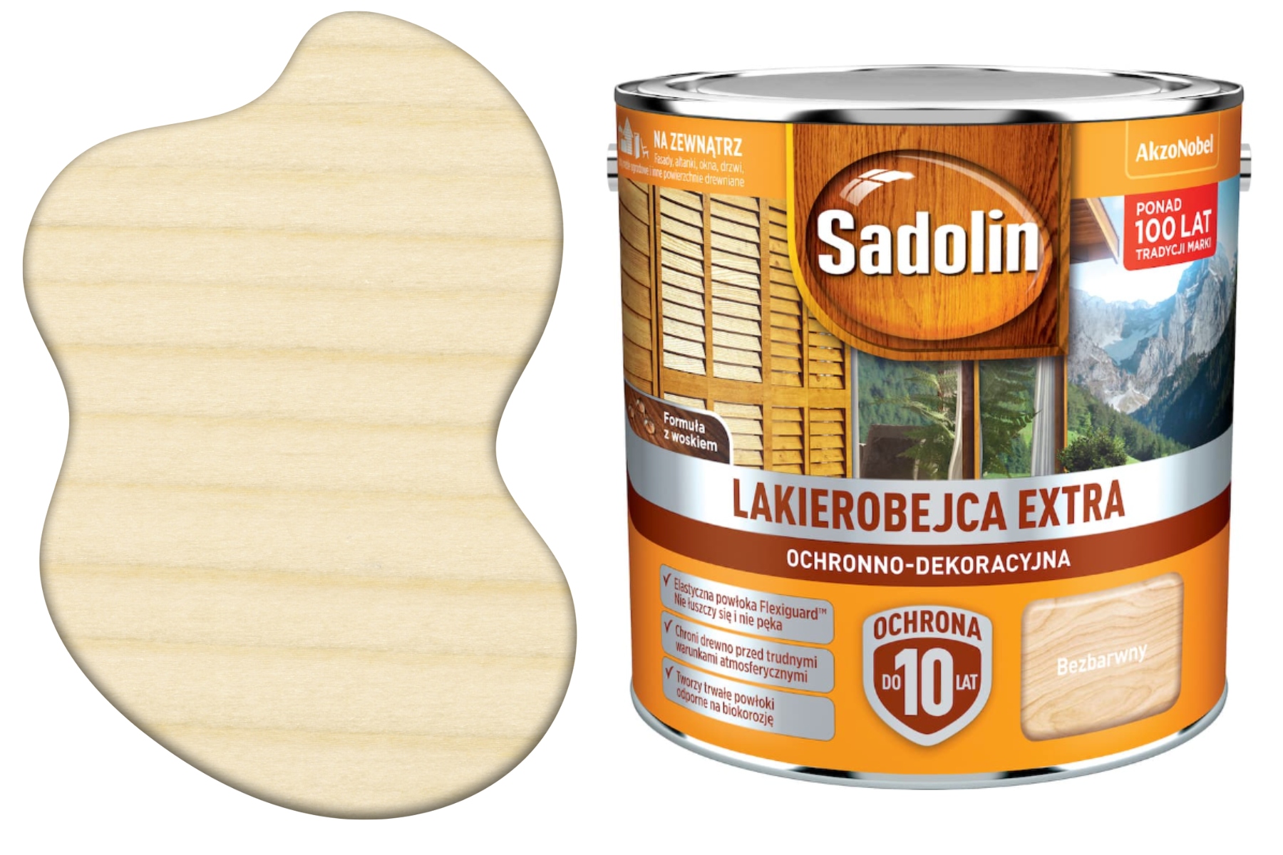 Wydajna Lazura Do Drewna Extra Ochronna Dekoracyjna Bezbarwny 2,5L