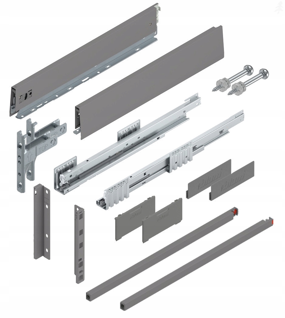 

Blum Szuflada Merivobox 500 E Szara Z Relingiem