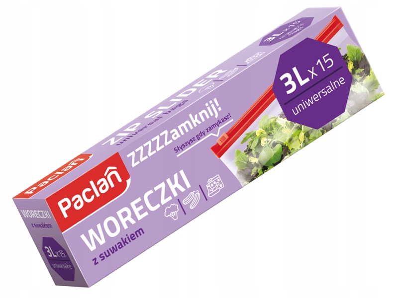 

Paclan Woreczki Na Mrożonki Z Suwakiem 3L 15 Szt.