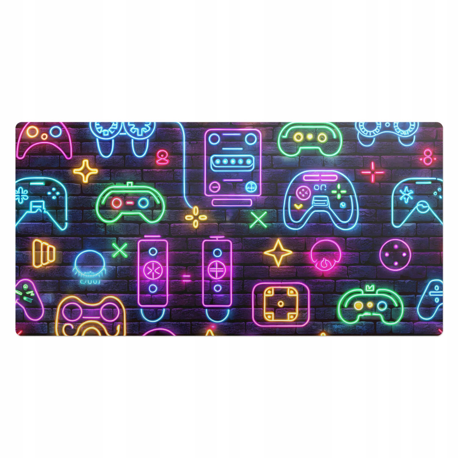 Podložka pod myš a klávesnici Futuristické neonové ovladače 100 x 50 cm