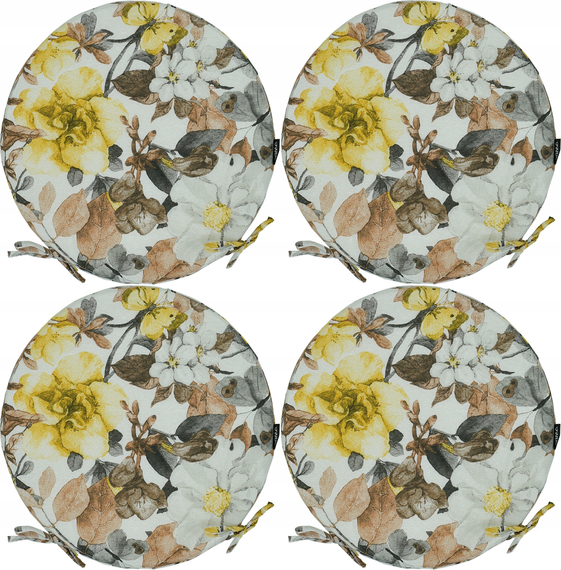 Sada Kulatých Polštářů Na Židli 40 cm 4 ks