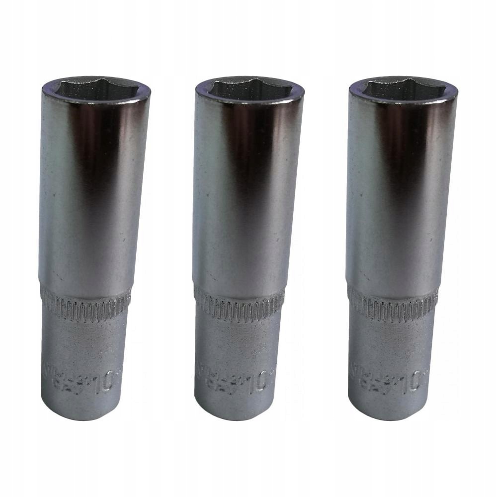 3x Nasadka sześciokątna długa 1/4'' 10 mm 67V