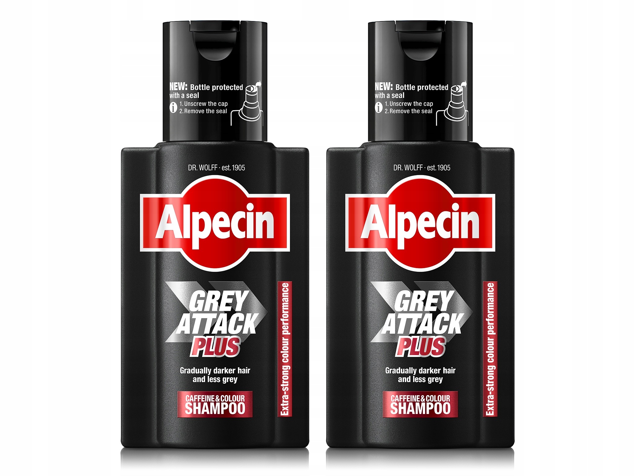 Alpecin Grey Attack Plus koloryzujący szampon przeciw siwieniu, 2x200 ml