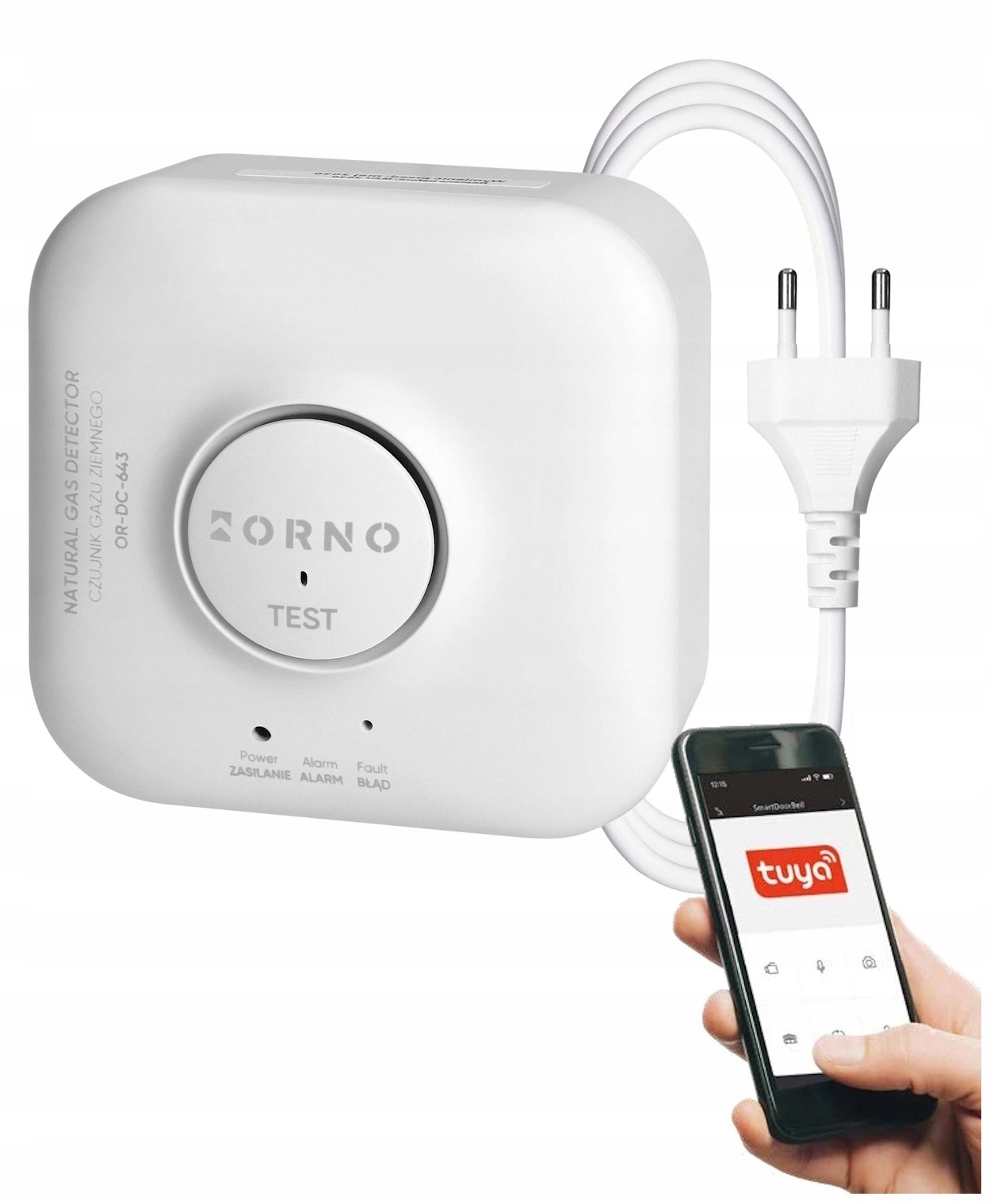 Detektor Plynu Detektor 230 V Ac ovládání přes Tuya Wi-Fi Bluetooth