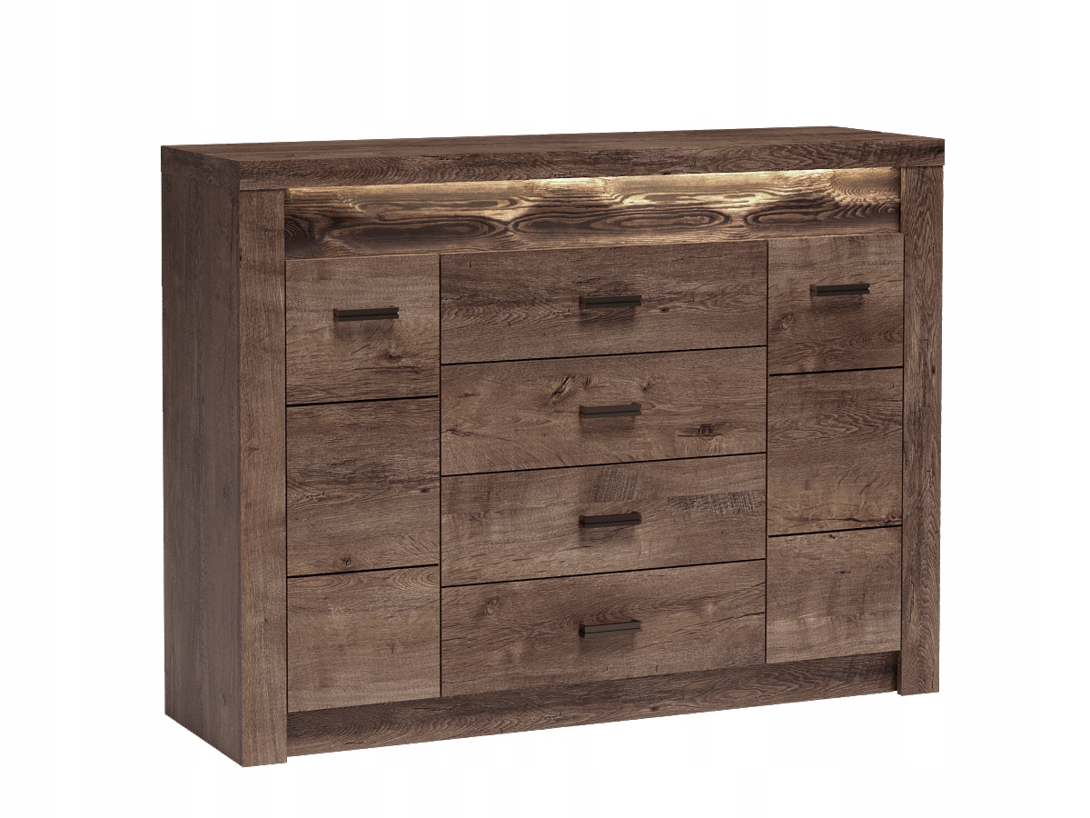 Klasická velká komoda Velaro 137 cm Obývací pokoj Kancelář Police Jasan Tmavý