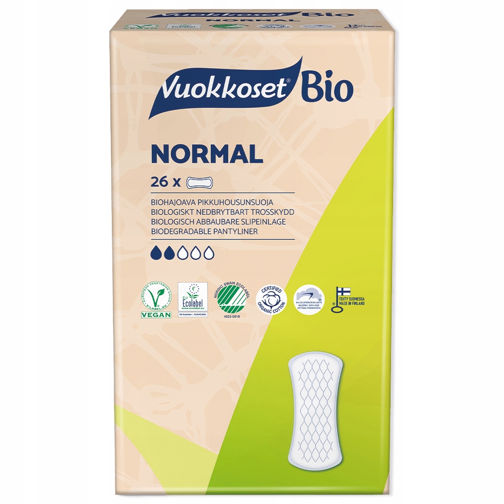 

Vuokkoset 100% Bio Wkładki Higieniczne bawełna x26