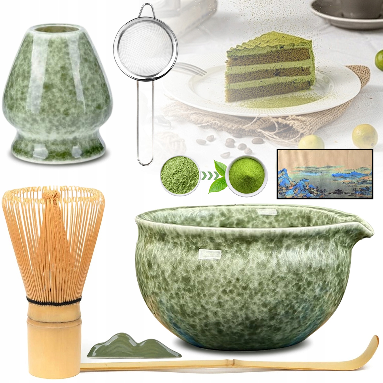 Levně Bambusový Dárková Sada Na Čaj Matchy Chashaku Dárek