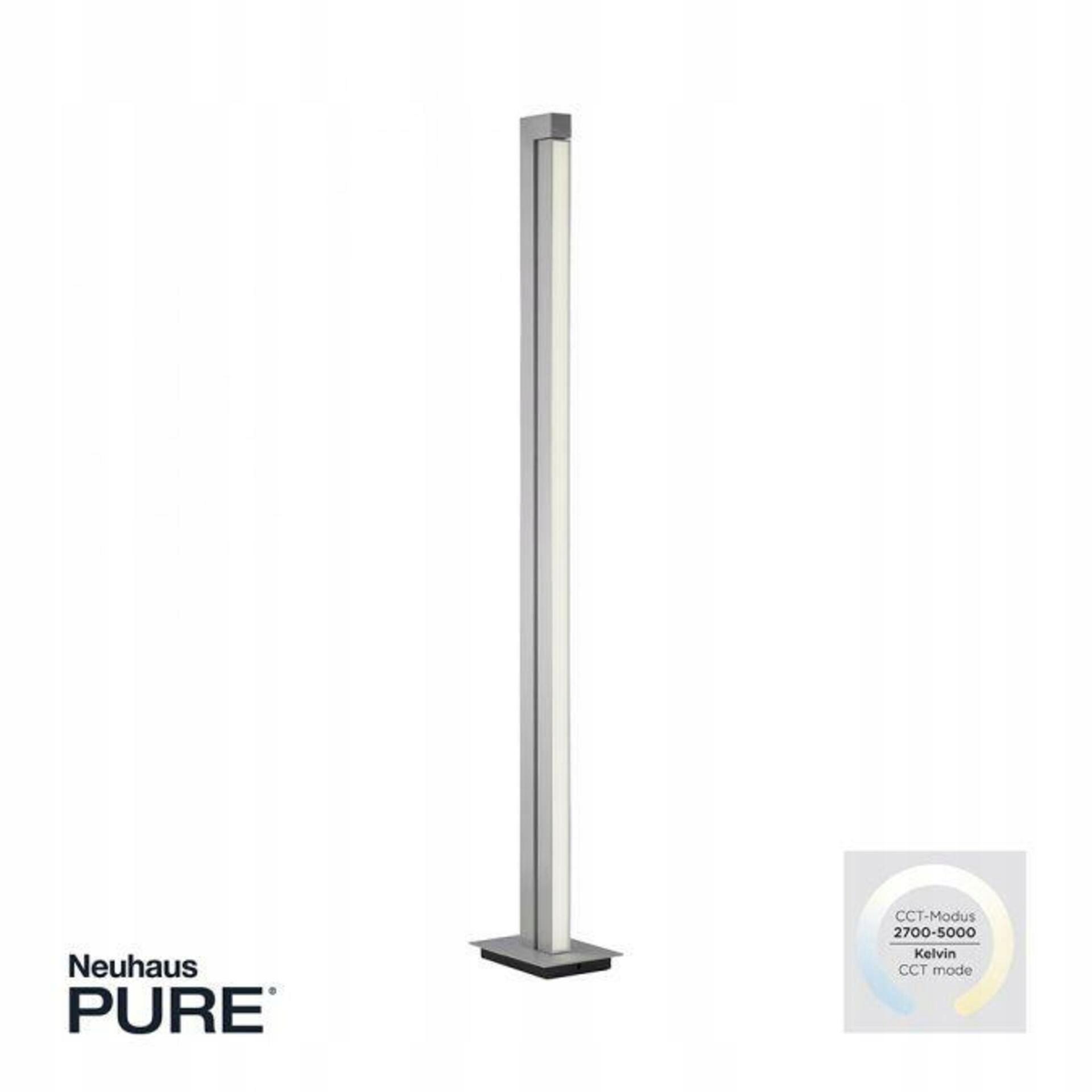 Paul Neuhaus Pure Lines Led stojaca lampa, hliník, diaľkové ovládanie, stmieva