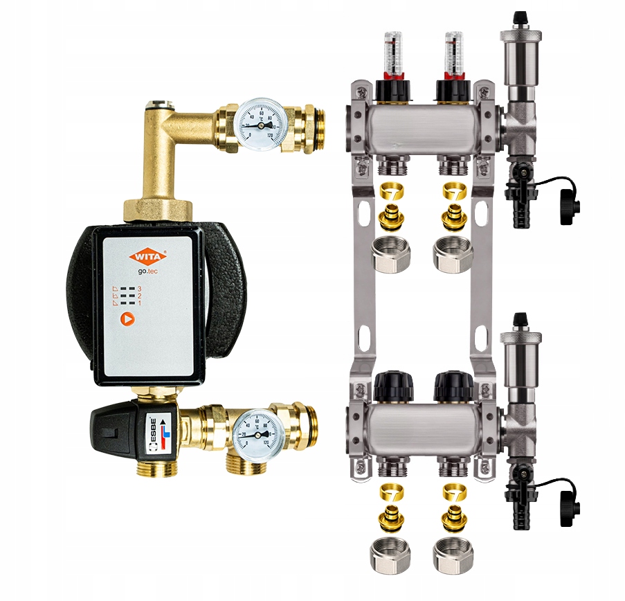 Rozdělovač pro podlahové topení 2 nerezové Čerpadlo Wita Pex