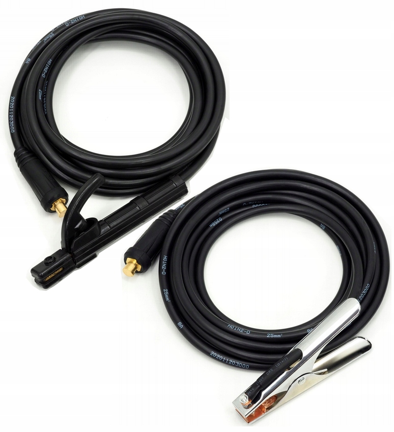 Kable przewody spawalnicze 25mm2 Elektroda MMA Masa 200A 4m