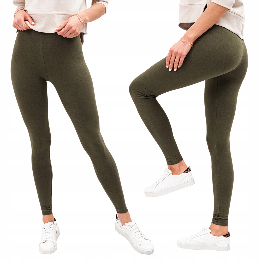 

Spodnie damskie legginsy 071PLR ciemnooliwkowe L
