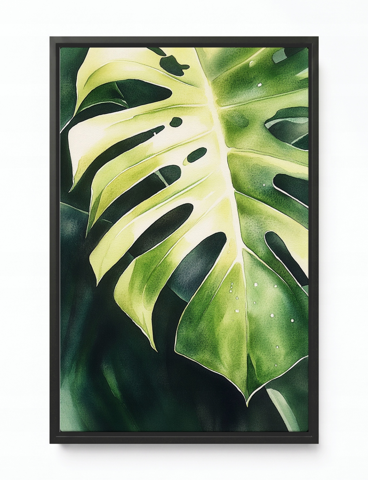 Rám Do Obrazu Americký Trubičkový Rostlina Zelená List Monstera Filodendron 80x120