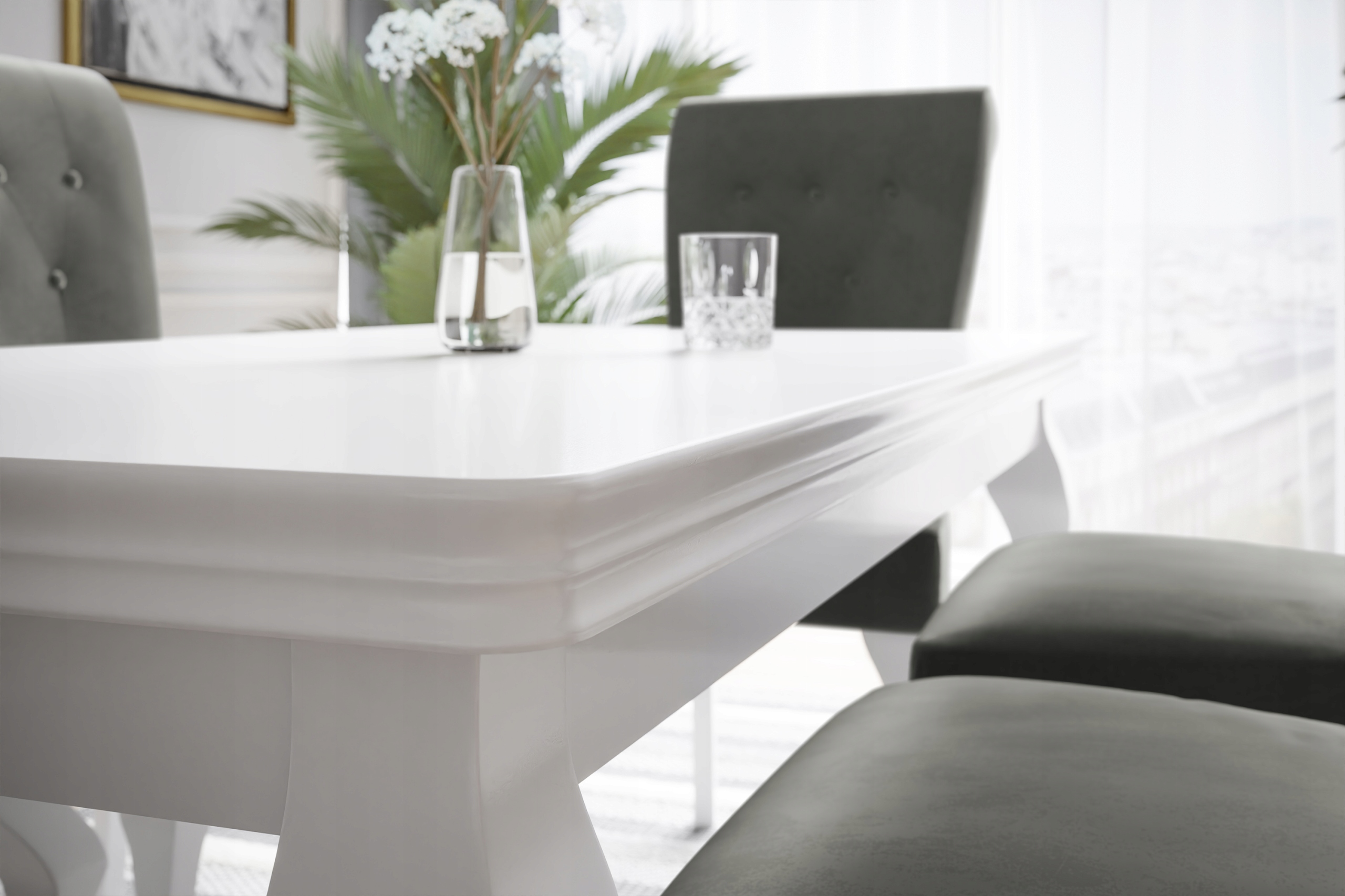 Stół 200/300 LUDWIK GLAMOUR BIAŁY POŁYSK DO SALONU Marka Alpi Meble