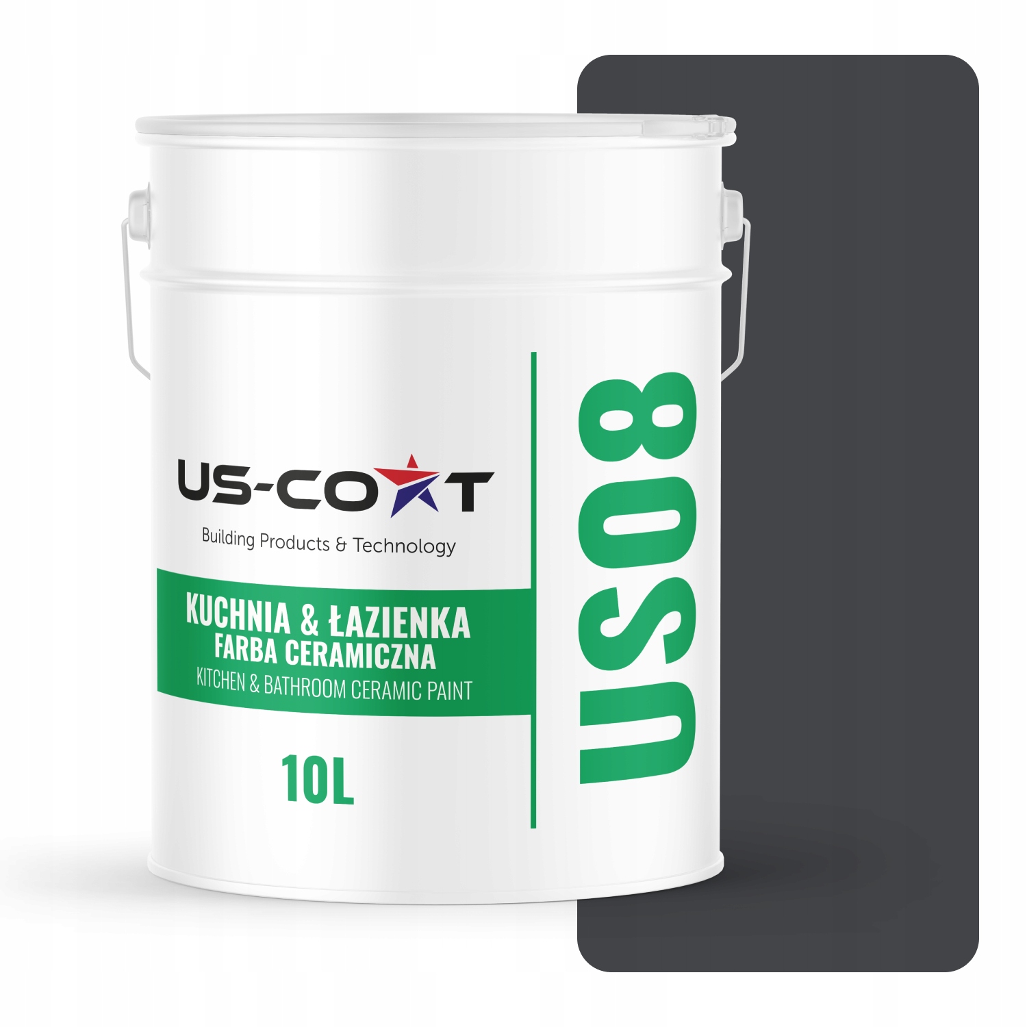 Keramická Farba Kuchyňa Kúpeľňa Čierna H0907 Hlboká Matná 10 L Nástenná