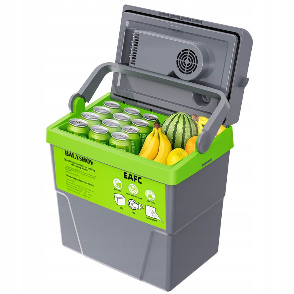 Turboczęść Lodówka Turystyczna Samochodowa 20L 12/230V Chłodzenie Grzanie Na Camping