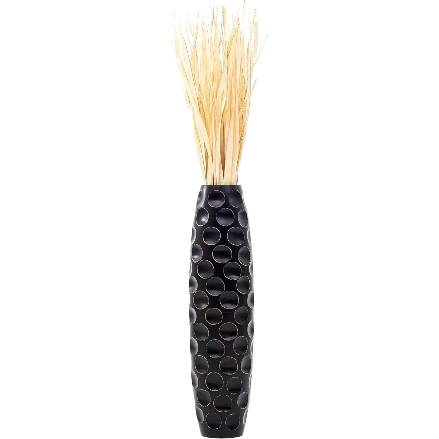 Váza Drevená Dekoratívna Boho Vysoká Čierna 70 cm