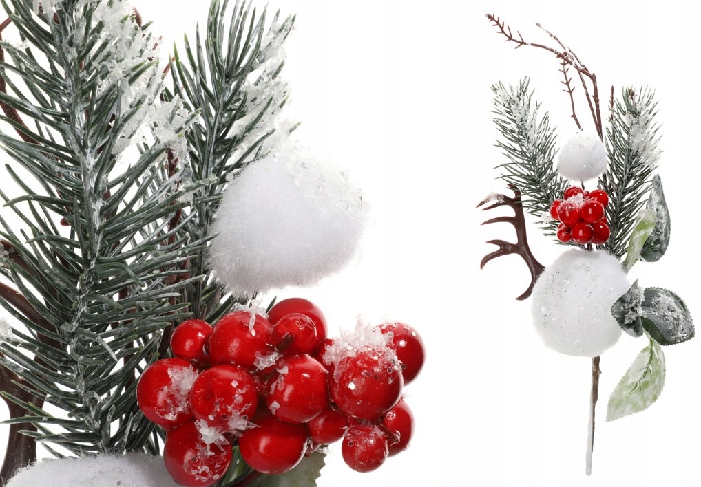 

Gałązka Świąteczna Ośnieżona z Rogiem Kulkami 28cm