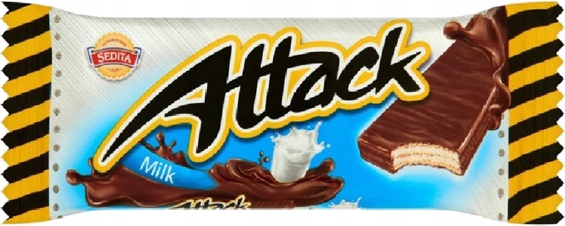 Levně Sada Attack Oplatek s náplní Milk Tyčinka Čokoládová 30g 48 kusů