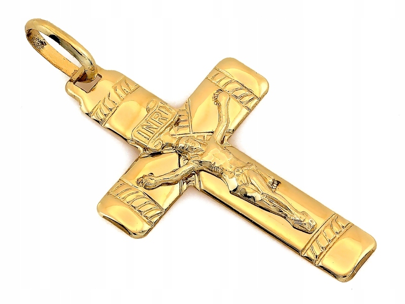 Zlatý křížek přívěsek s obrázkem Ježíška 585 křížek jako dárek