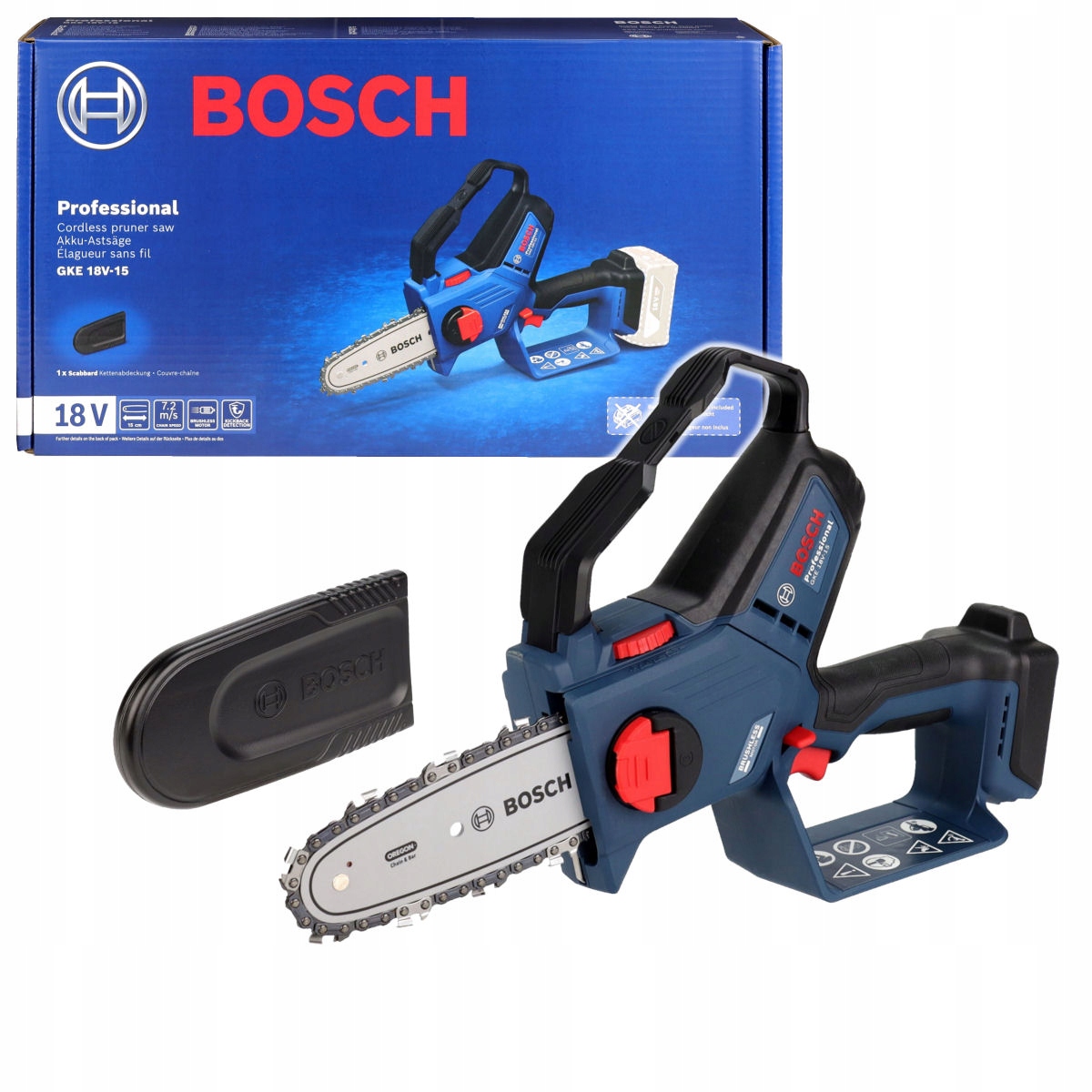 Akumulatorowa Piła Łańcuchowa Do Gałęzi Gke 18V-15 Bosch Korpus