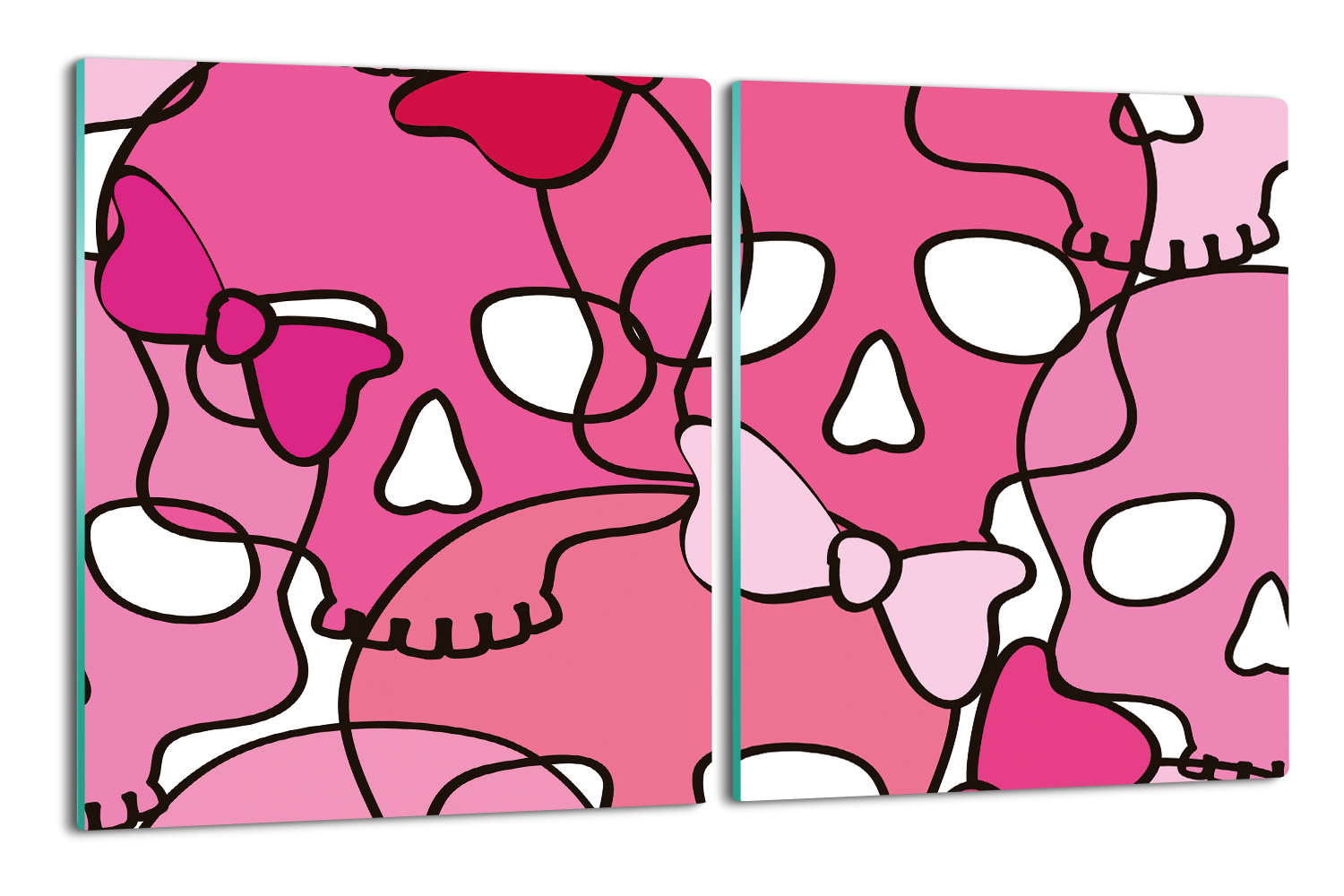 2x 40x52 splashback s grafikou Vzor lebka mašle