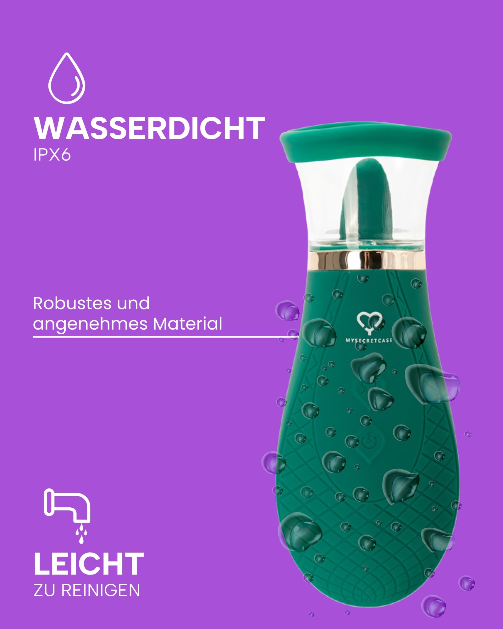 MYSECRETCASE Zabawka Erotyczna Dla Kobiet Wibrator Klitoris Wodoodporny USB — miniatura 4
