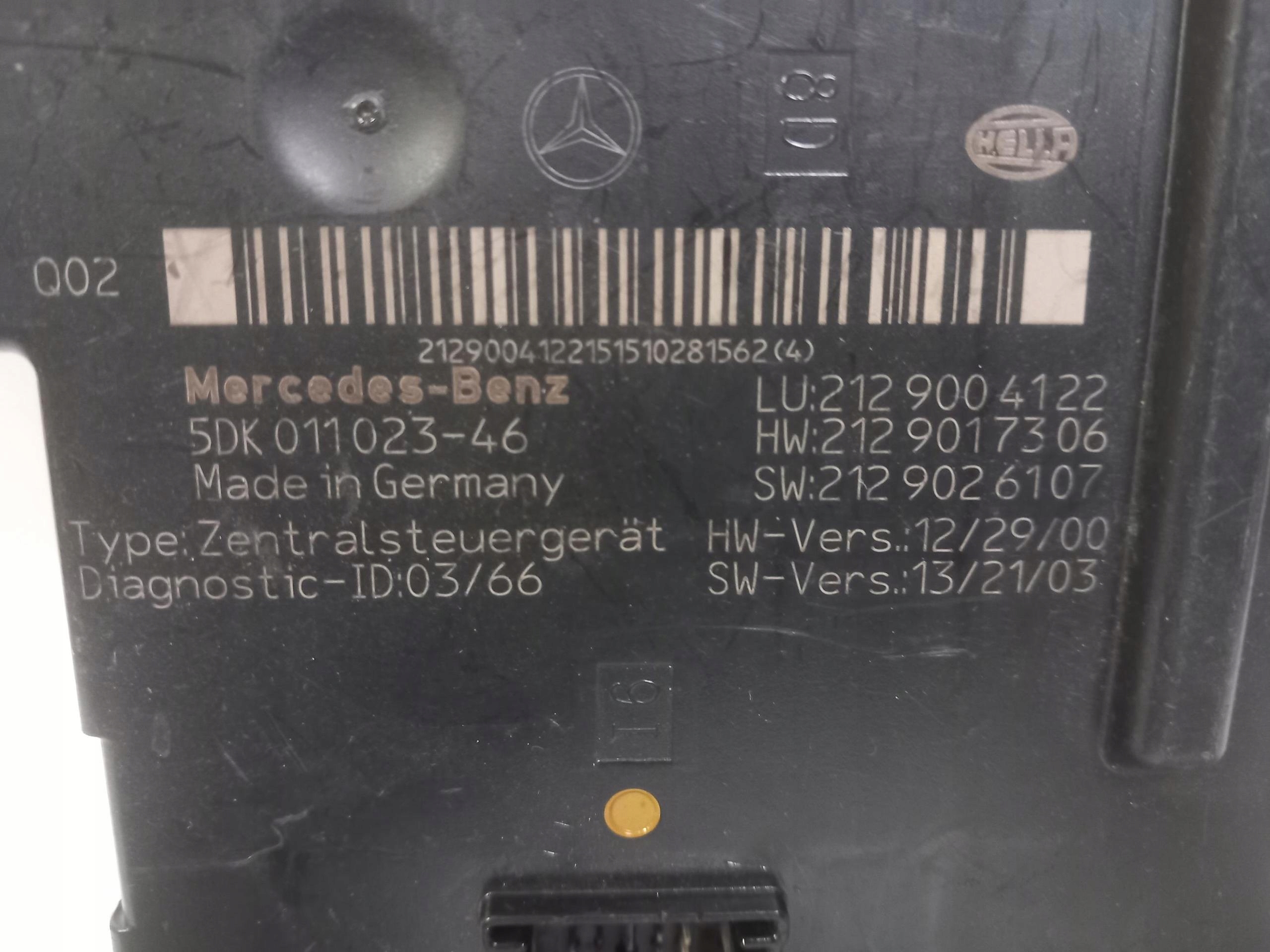 control unit module SAM MERCEDES E-KLASA W212 2.2 CDI 2129004122 09-16