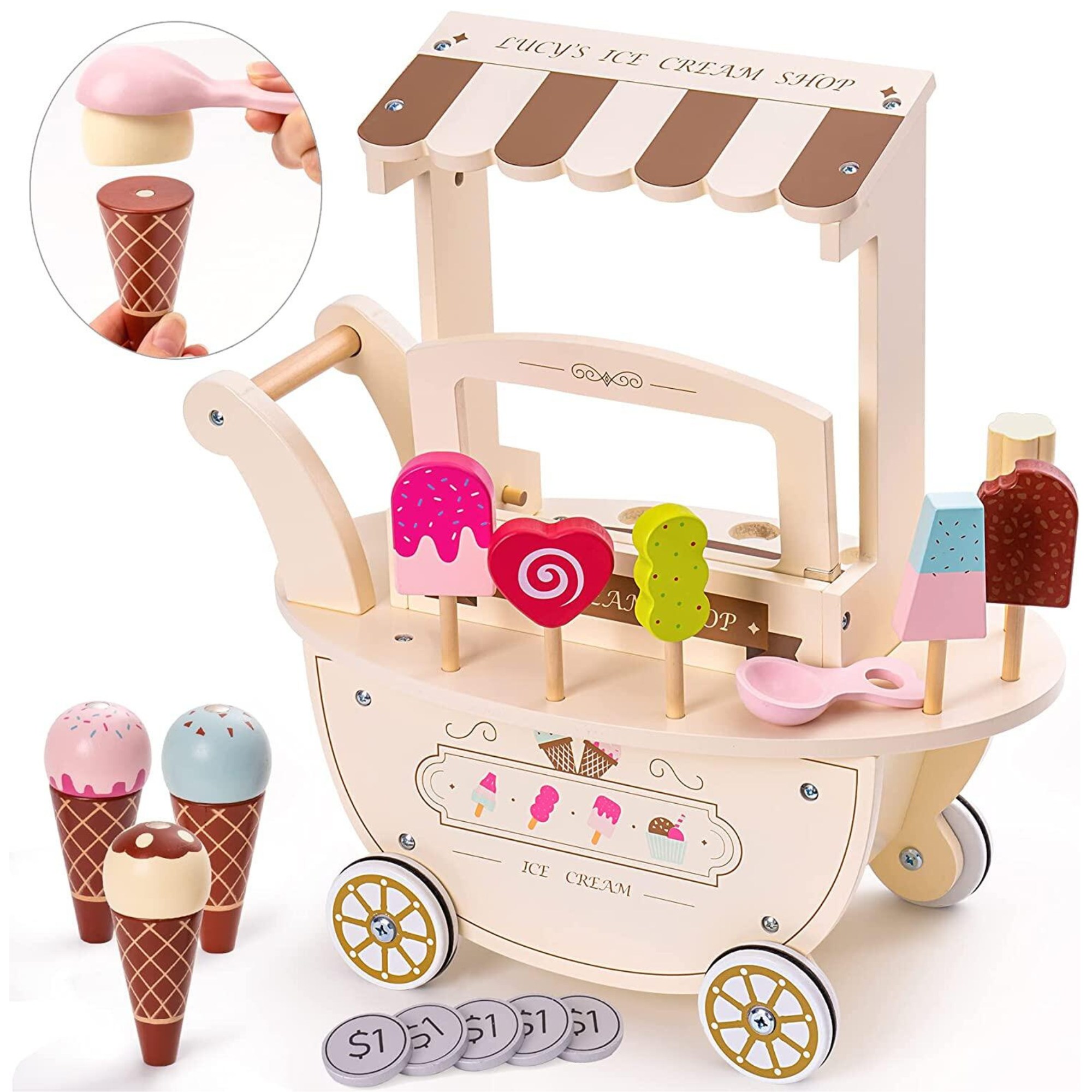 

Drewniana Lodziarnia Zestaw Do Lodów Sklep Lody