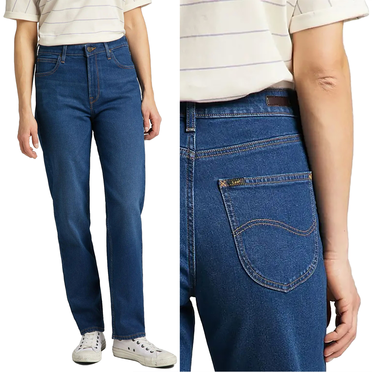 Lee Carol Stone Sitka vysoké jednoduché dámské džínové kalhoty 7/8 W30 L31