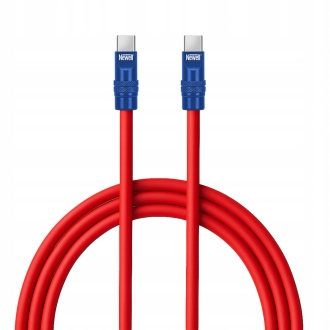 Kabel Newell Usb-c Usb-c 100 W, 2 m, silikonowy, czerwono-granatowy