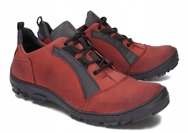

Buty Męskie Polskie Skóra Casual 223 Bordowy 44