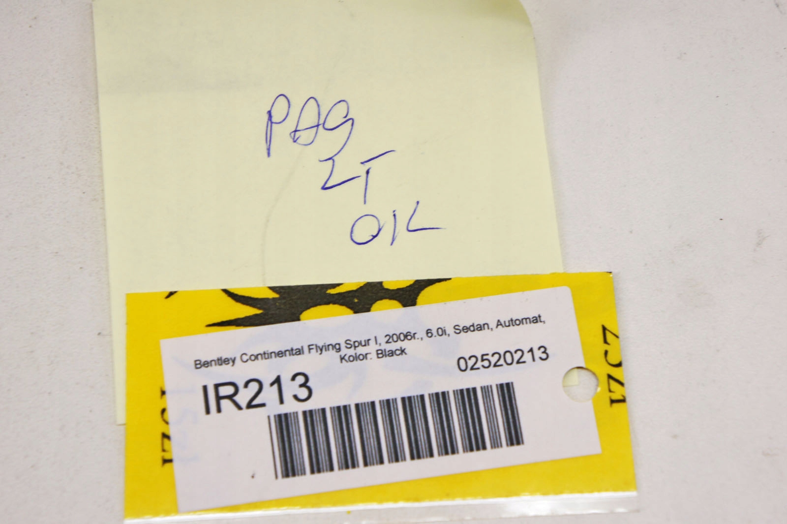 IR213 Bentley FLYING SPUR и ремень левый зад