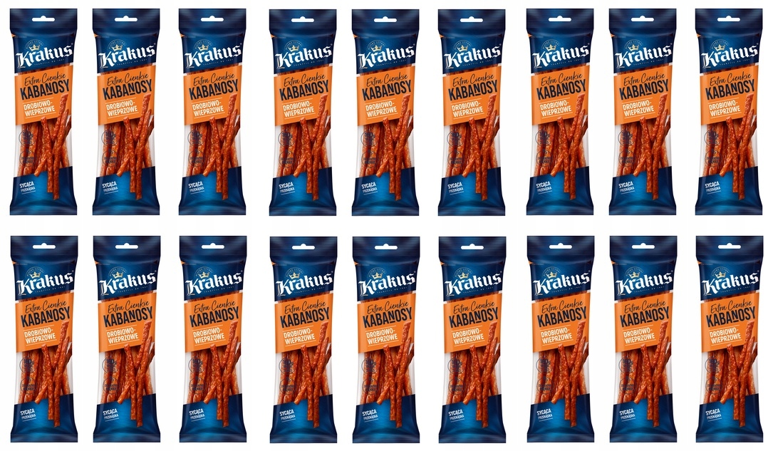 Levně 18x 95g Krakus Kuřecí a vepřové kabanosy Karton