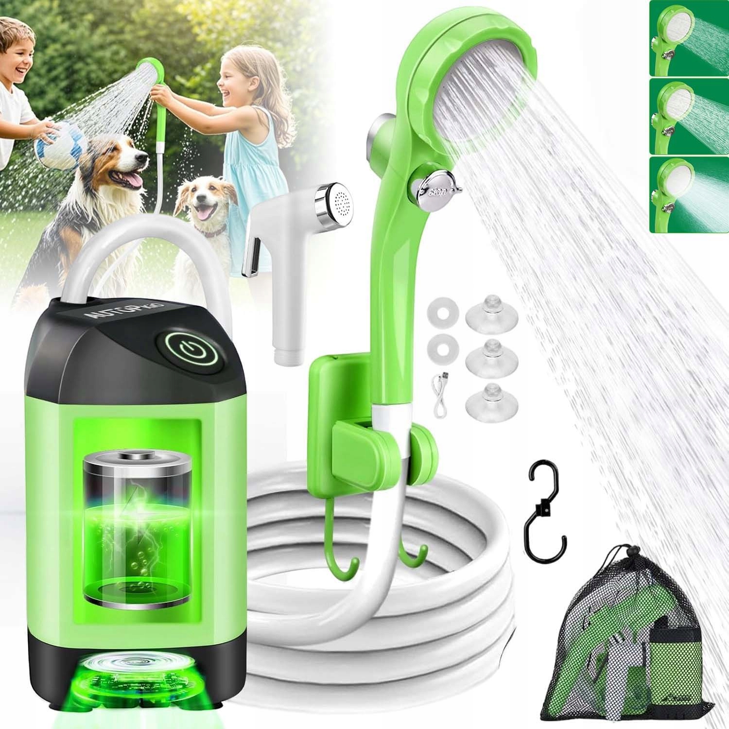 Přenosná Turistická Sprcha Kempování Cestování Akumulátor 4800 Mah