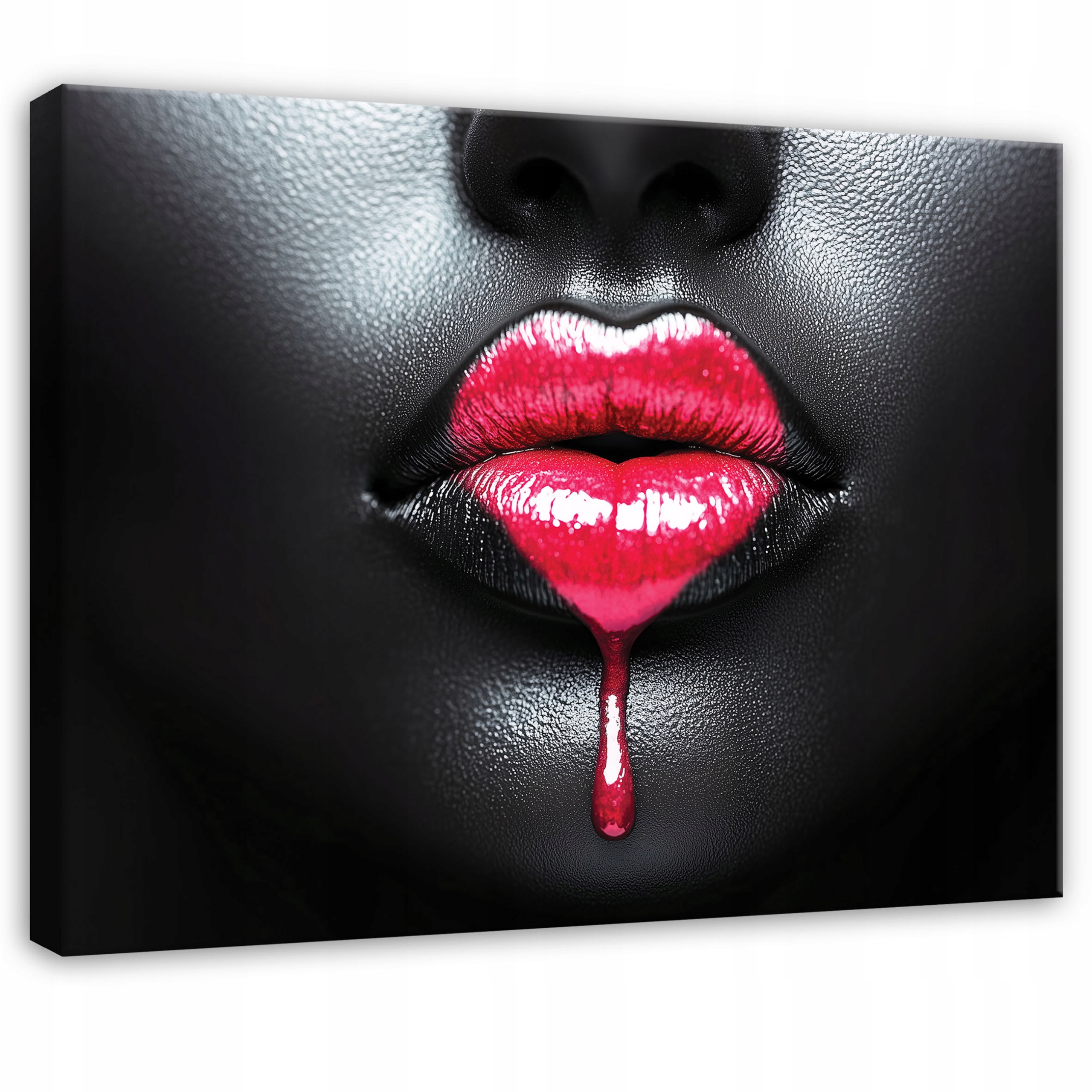 Obraz Ústa Žena Černé Srdce Do Ložnice Obývacího Pokoje Kuchyně Na Plátně 100x70