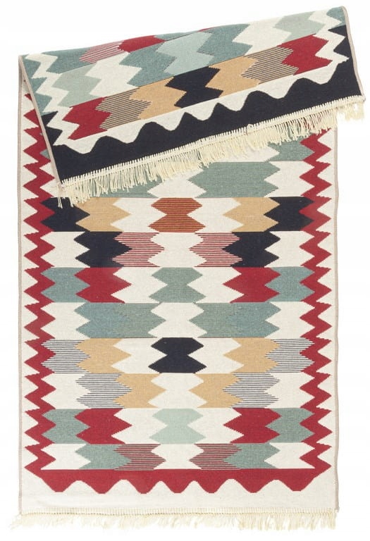 Koberec Kilim Gold s třásněmi Geometrie 80x150