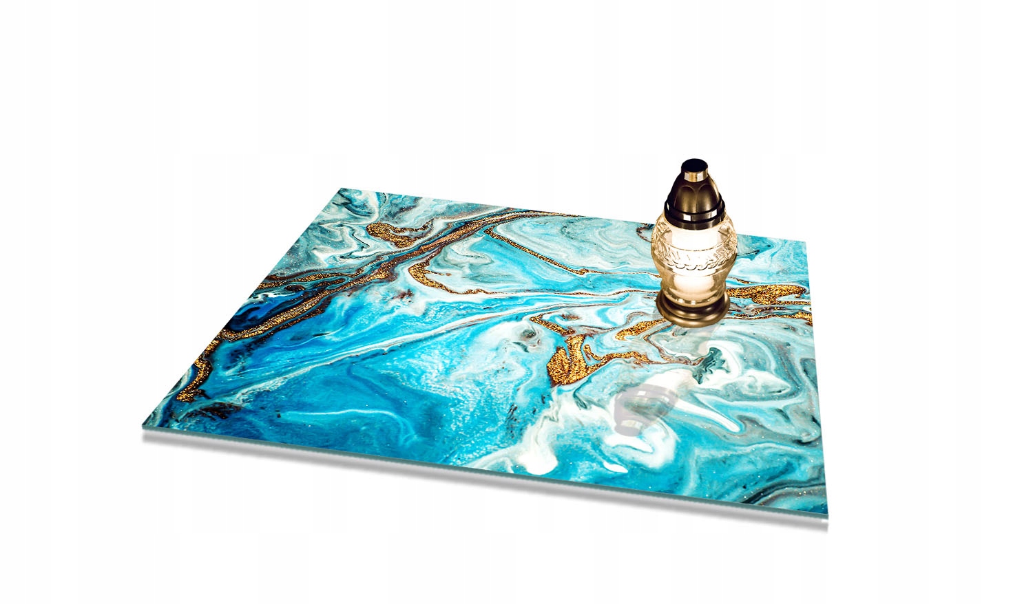 Podstawka na CMENTARZ pod ZNICZE Szkło Hartowane POMNIK 60x52cm MARMUR