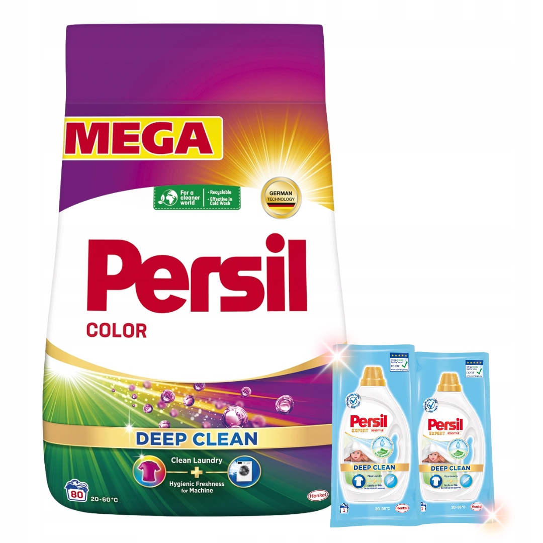 Levně Persil Deep Clean Prací prášek Barva 4,4 kg 80 praní Dárek x2