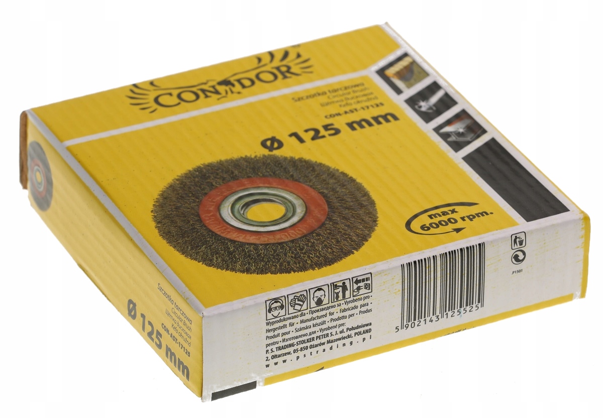 SZCZOTKA TARCZOWA OTWÓR 20 mm 125 mm DRUT STALOWY Marka Drel