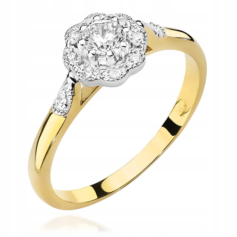 Krásný Zlatý Prstýnek p.585 s Brilianty 0,28 ct