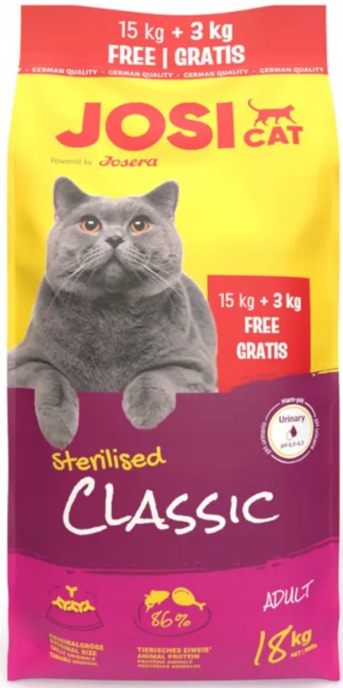Sucha karma dla kota Josera JosiCat Sterilised Classic 15kg 3kg