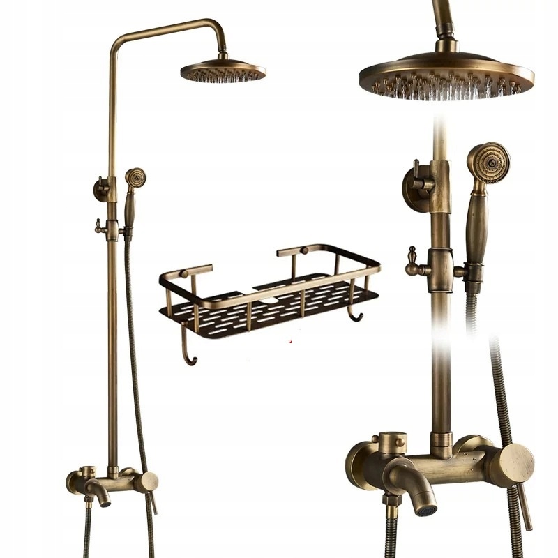 Kúpeľňová sprchová batéria Old Retro Mosadz košík