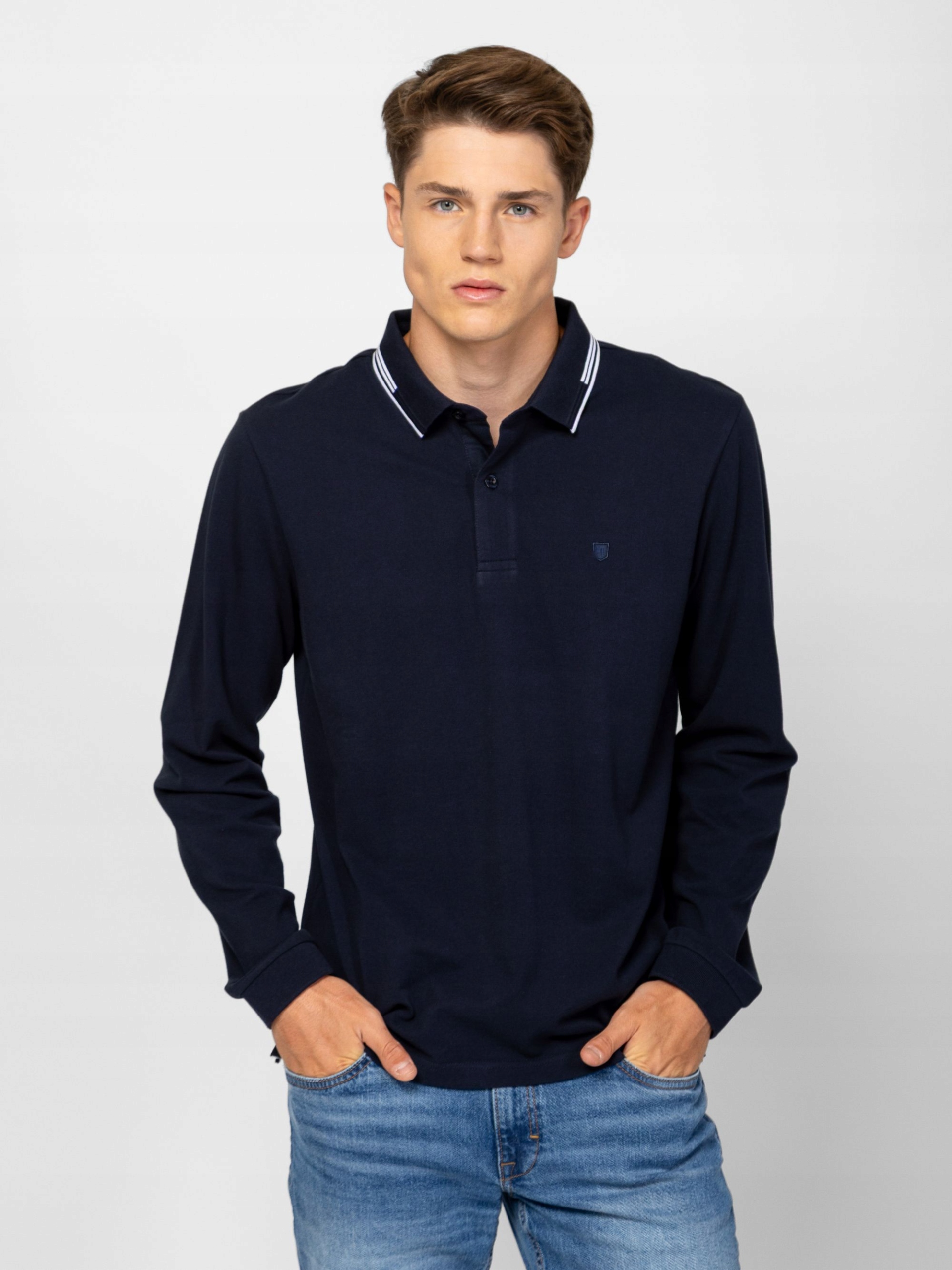 Heavy Tools Pánské Tričko S Dlouhým Rukávem Carter Navy Tmavě Modré S