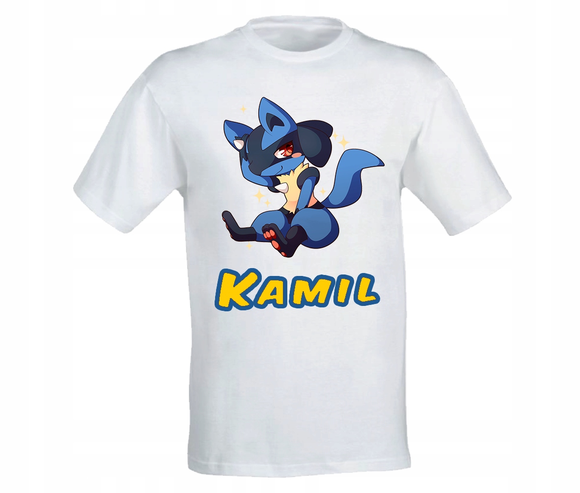 

Koszulka T-shirt Pokemon Lucario Nadruk Imię 128