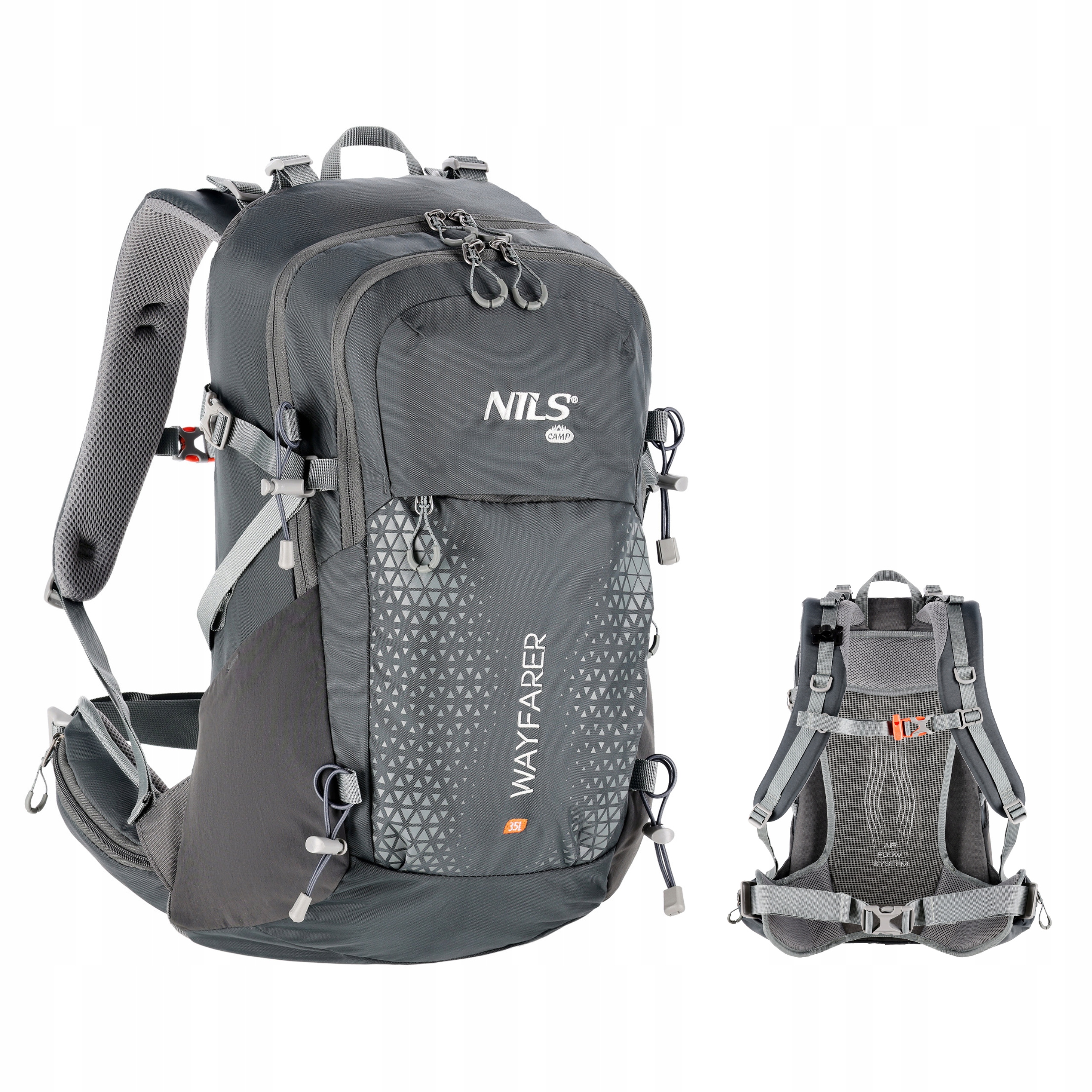 Batoh trekingový batoh Nils Camp 35L Hory Ventilace Šedá Lehká